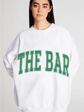 The Bar green & white sweatshirt